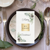 クリスマスパインのコーン白いビジネスロゴ