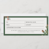 クリスマスパインのビジネスのギフト証明書券 (正面)