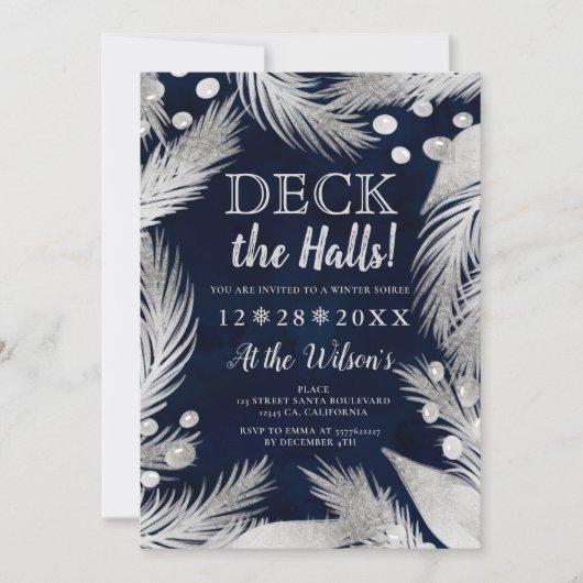 クリスマスパインのミスタントシルバーのデッキホール 招待状 (正面)