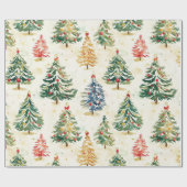 クリスマスパインの木のパタカラフルーン ラッピングペーパー (フラット)