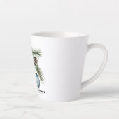 クリスマスパインの木の雪の結晶 青 白 オーナメント カフェラテマグ (右)