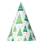クリスマスパインの木模様 パーティーハット (正面)
