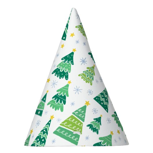 クリスマスパインの木模様 パーティーハット (右)