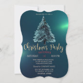 クリスマスパインの木、クリスマスの緑の会社のパーティー 招待状 (正面)