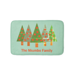 クリスマスパインの森の名パーソナライズされた前 バスマット