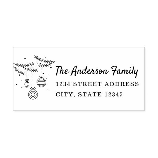 クリスマスパインオーナメントカスタムファミリー名 セルフインキングスタンプ (デザイン)