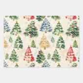 クリスマスパインカラフルズ包装紙シート ラッピングペーパーシート (正面)