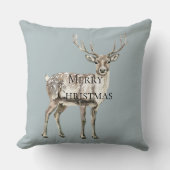 クリスマスパイングリーン素朴シカ クッション (正面)