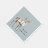 クリスマスパイングリーン素朴シカ スタンダードランチョンナプキン (角)