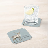 クリスマスパイングリーン素朴シカ ペーパーコースター (インサイチュ)