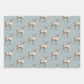 クリスマスパイングリーン素朴シカ ラッピングペーパーシート (正面)