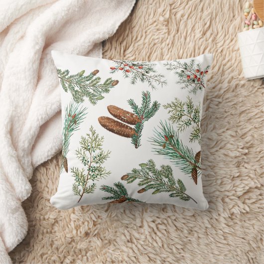 クリスマスパインコニファーフォレストフェスティバル クッション (ブランケット)