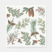クリスマスパインコニファーフォレストフェスティバル スタンダードランチョンナプキン (正面)