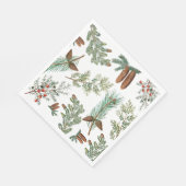 クリスマスパインコニファーフォレストフェスティバル スタンダードランチョンナプキン (角)
