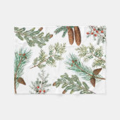 クリスマスパインコニファーフォレストフェスティバル フリースブランケット (正面(横))