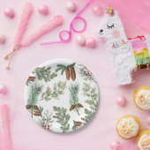 クリスマスパインコニファーフォレストフェスティバル ペーパープレート (パーティー)