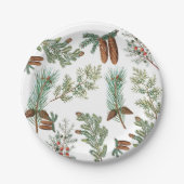 クリスマスパインコニファーフォレストフェスティバル ペーパープレート (正面)