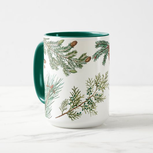 クリスマスパインコニファーフォレストフェスティバル マグカップ (正面左)