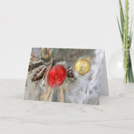 クリスマスパインコーンとオーナメント シーズンカード