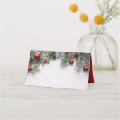 クリスマスパインコーンとオーナメント |休日 プレイスカード (裏面)