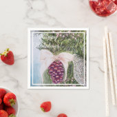 クリスマスパインコーンとボウパーティー スタンダードカクテルナプキン (インサイチュ)