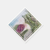 クリスマスパインコーンとボウパーティー スタンダードカクテルナプキン (角)