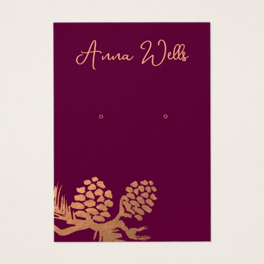 クリスマスパインコーンのイヤリング (正面)