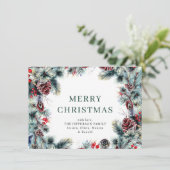 クリスマスパインコーンのグリーティ素朴ング シーズンカード (スタンド正面)