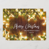 クリスマスパインコーンのグリーティ素朴ング シーズンカード (正面/裏面)