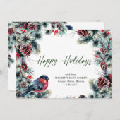 クリスマスパインコーンのグリーティ素朴ング シーズンカード (正面/裏面)