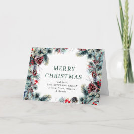 クリスマスパインコーンのグリーティ素朴ング シーズンカード