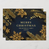 クリスマスパインコーンのグリーティ素朴ング シーズンカード (正面/裏面)