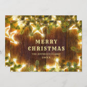 クリスマスパインコーンのグリーティ素朴ング シーズンカード (正面/裏面)