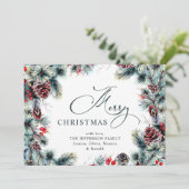 クリスマスパインコーンのグリーティ素朴ング シーズンカード (スタンド正面)