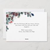 クリスマスパインコーンのグリーティ素朴ング シーズンカード (裏面)