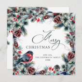 クリスマスパインコーンのグリーティ素朴ング シーズンカード (正面/裏面)