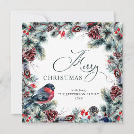 クリスマスパインコーンのグリーティ素朴ング シーズンカード