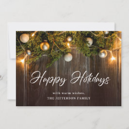 クリスマスパインコーンのグリーティ素朴ング シーズンカード