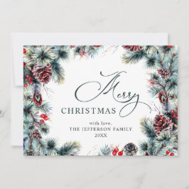 クリスマスパインコーンのグリーティ素朴ング シーズンカード