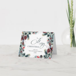 クリスマスパインコーンのグリーティ素朴ング シーズンカード