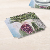 クリスマスパインコーンオーナメント ペーパーコースター (アングル)