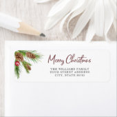 クリスマスパインコーングリーンリー差出人住所ラベル ラベル (インサイチュ)