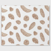 クリスマスパインコーンパターン ラッピングペーパー (フラット)