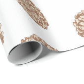 クリスマスパインコーンパターン ラッピングペーパー (ロールコーナー)