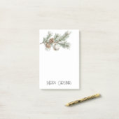 クリスマスパインコーンブランチとオーナメント ポストイット (デスク上)