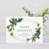 クリスマスパインコーン企業のグリーティ素朴ング シーズンカード (スタンド正面)