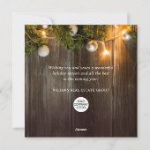 クリスマスパインコーン企業のグリーティ素朴ング シーズンカード (裏面)