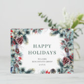 クリスマスパインコーン企業のグリーティ素朴ング シーズンカード (スタンド正面)