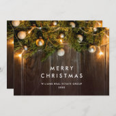 クリスマスパインコーン企業のグリーティ素朴ング シーズンカード (正面/裏面)