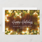 クリスマスパインコーン企業のグリーティ素朴ング シーズンカード (正面/裏面)